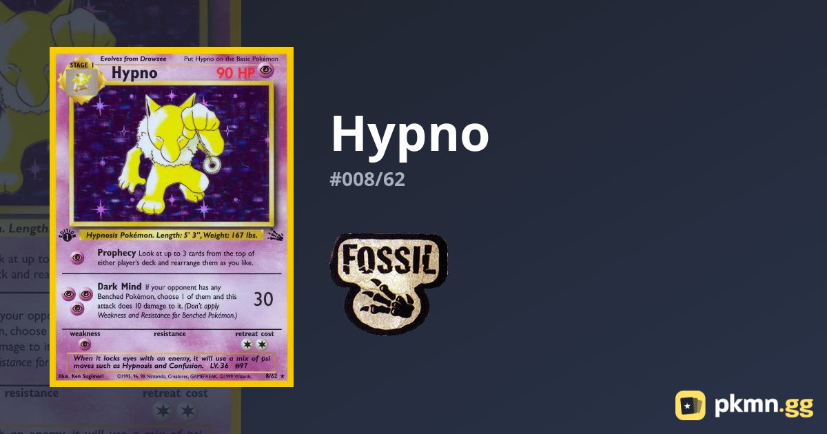 Hypno #008/62 Fossil | pkmn.gg