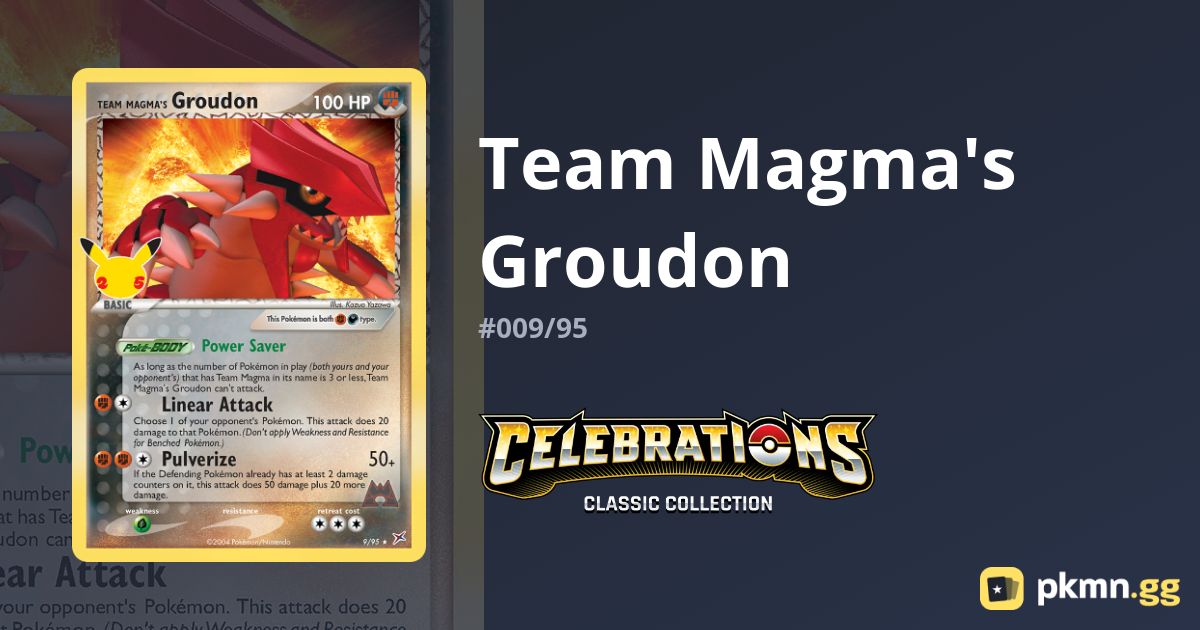 Team Magma's Groudon #009/95 Celebrations: Classic Collection