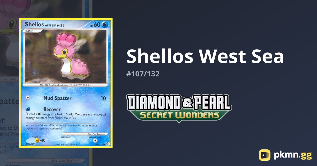 Shellos West Shellos West Sea #107/132 Secret Wonders | pkmn.gg