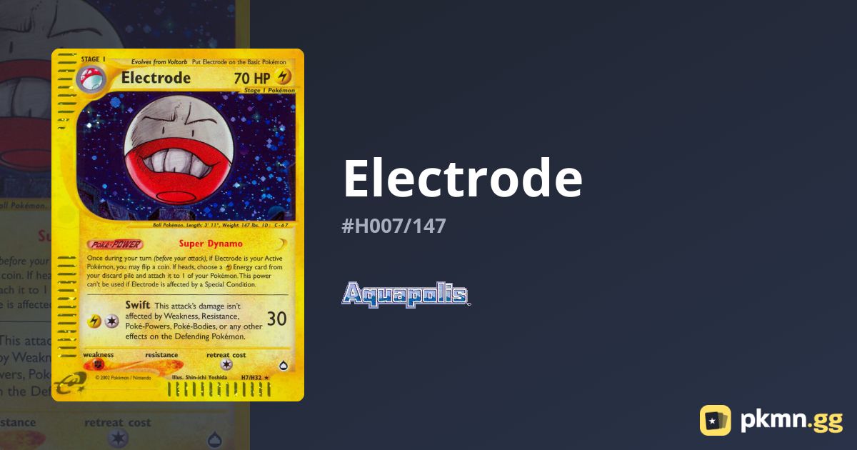 Electrode #H007/147 Aquapolis | pkmn.gg