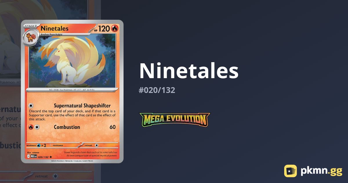 Ninetales #020/132 Mega Evolution | pkmn.gg