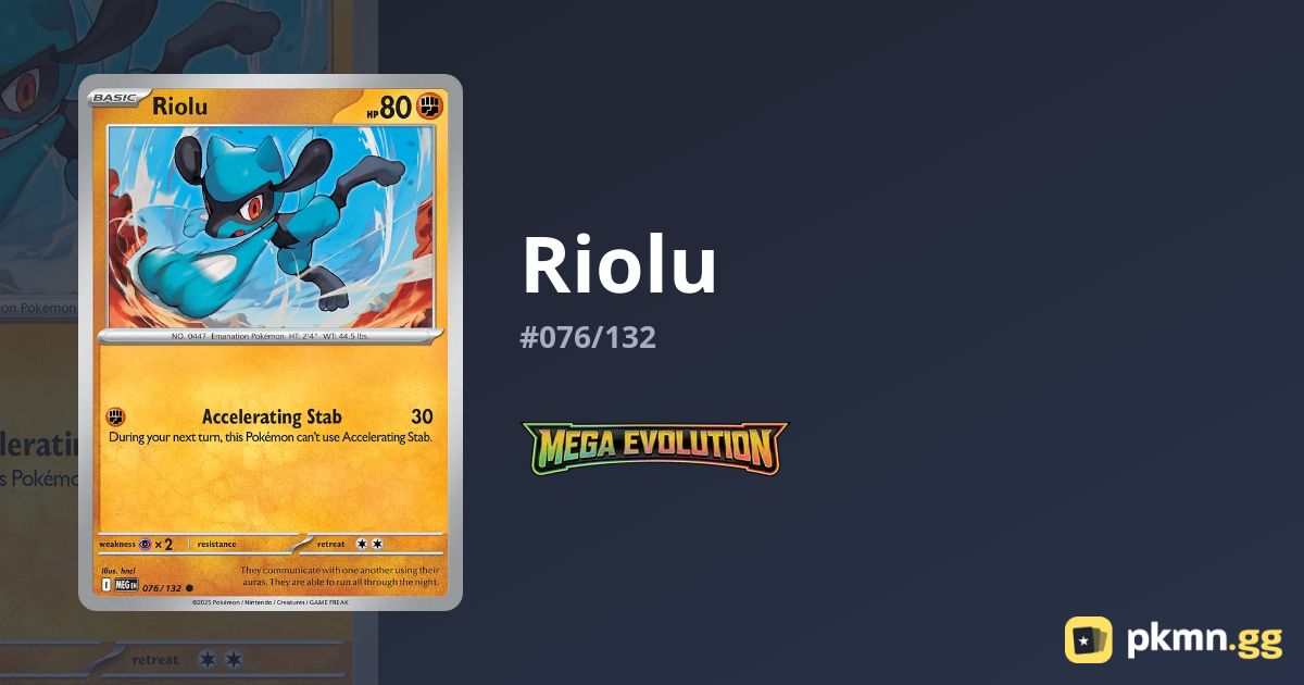 Riolu #076/132 Mega Evolution | pkmn.gg