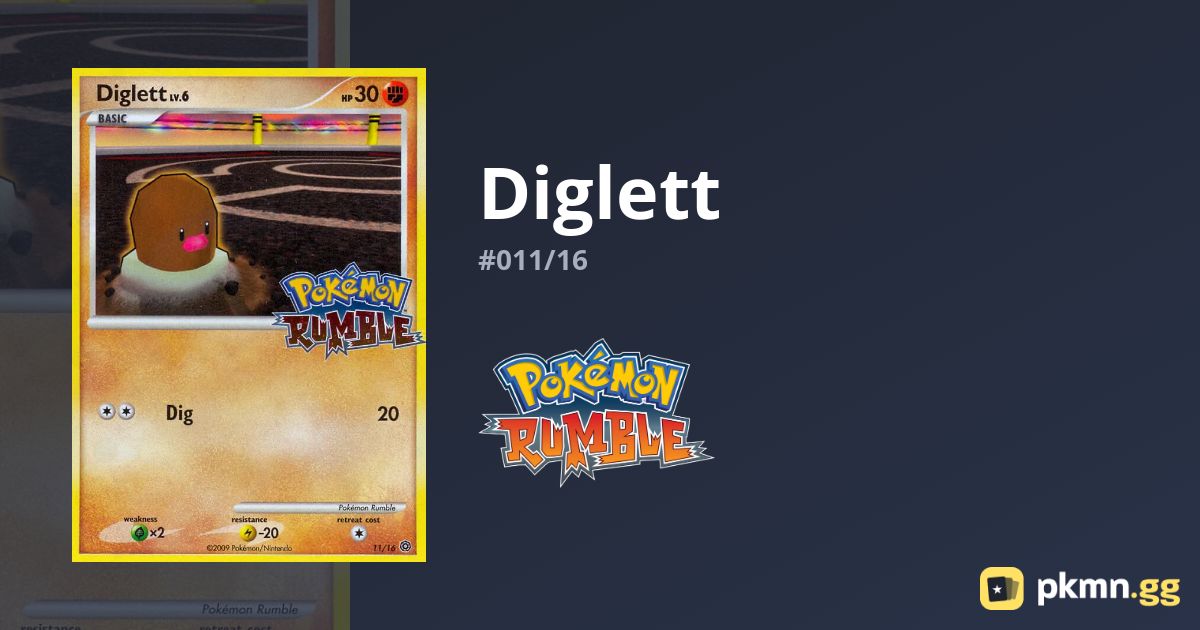 Diglett #011/16 Pokémon Rumble | pkmn.gg