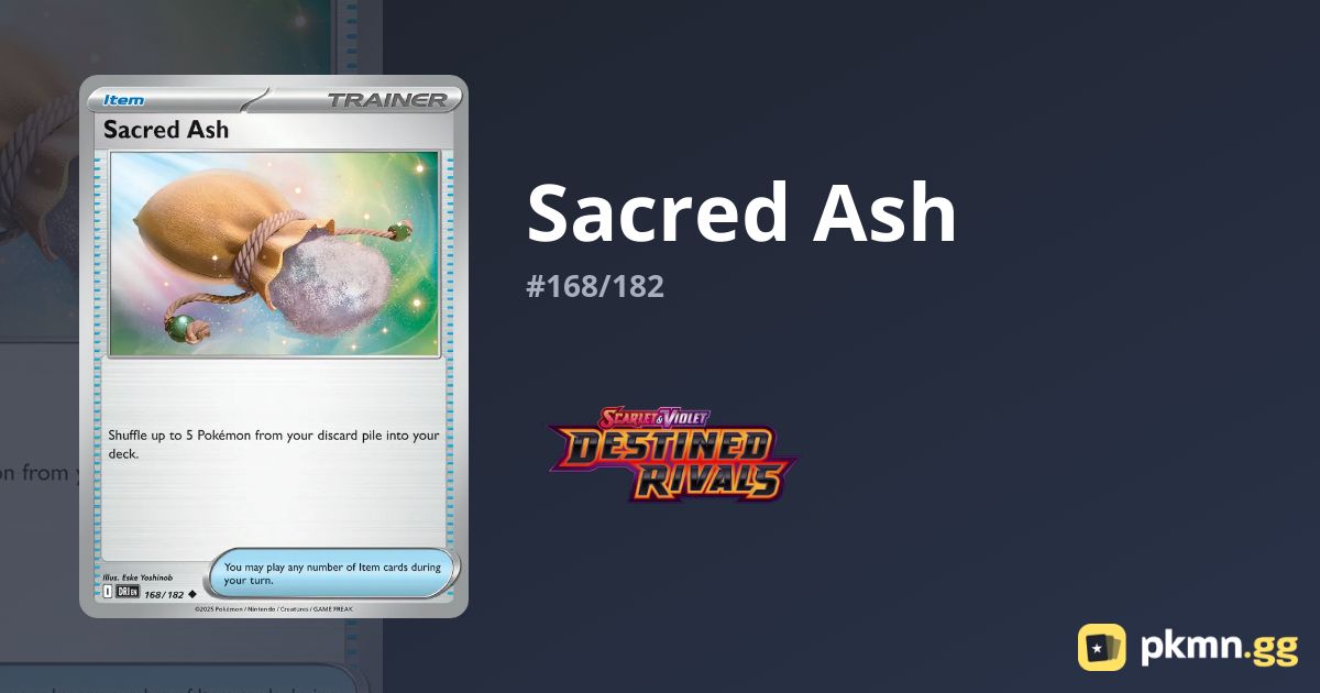 sacred ash pokemon card 168/182 Sacred Ash