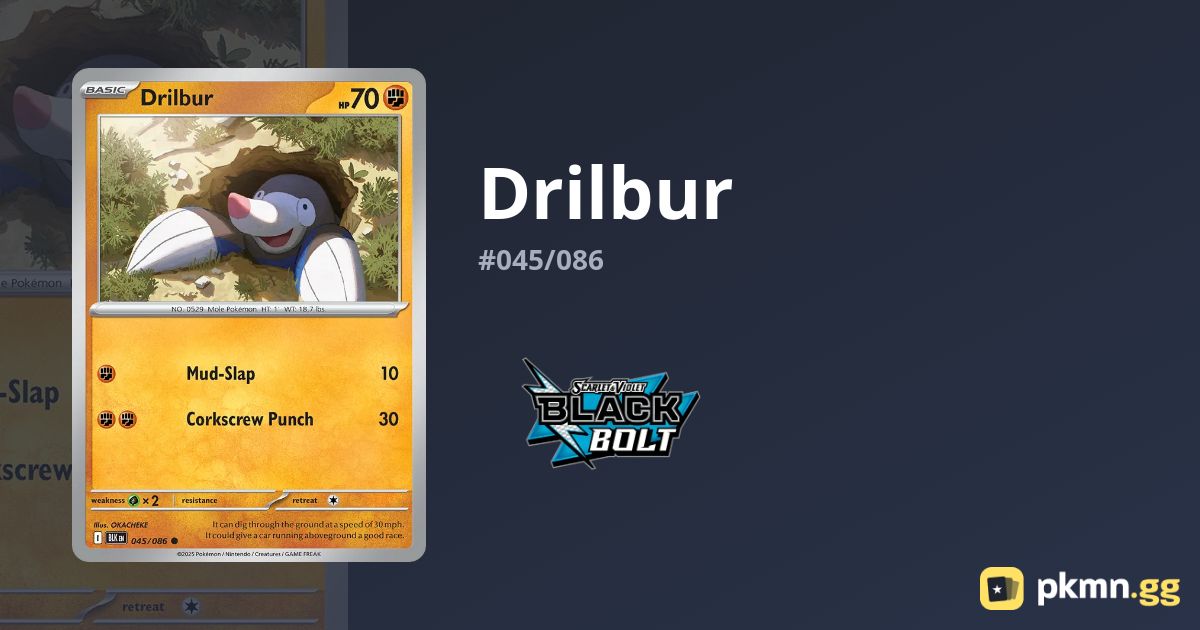 Drilbur #045/086 Black Bolt | pkmn.gg