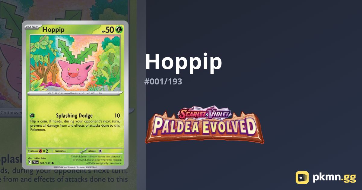 Hoppip #001/193 Paldea Evolved | pkmn.gg