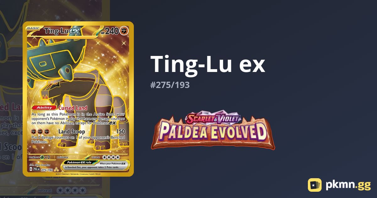 Pokémon Ting-Lu Ex 127/193 – Carta Doppia Rara Da Paldea Evolved, 1 Pezzo - 3