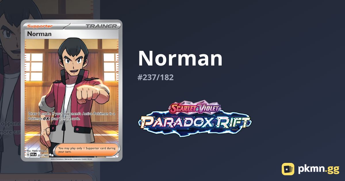 Norman #237/182 Paradox Rift | pkmn.gg