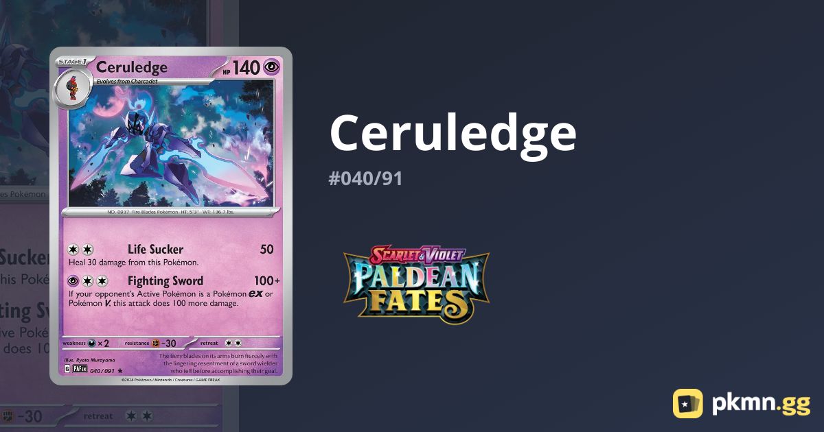 Ceruledge #040/91 Paldean Fates | pkmn.gg