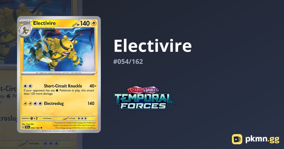 Electivire #054/162 Temporal Forces | pkmn.gg