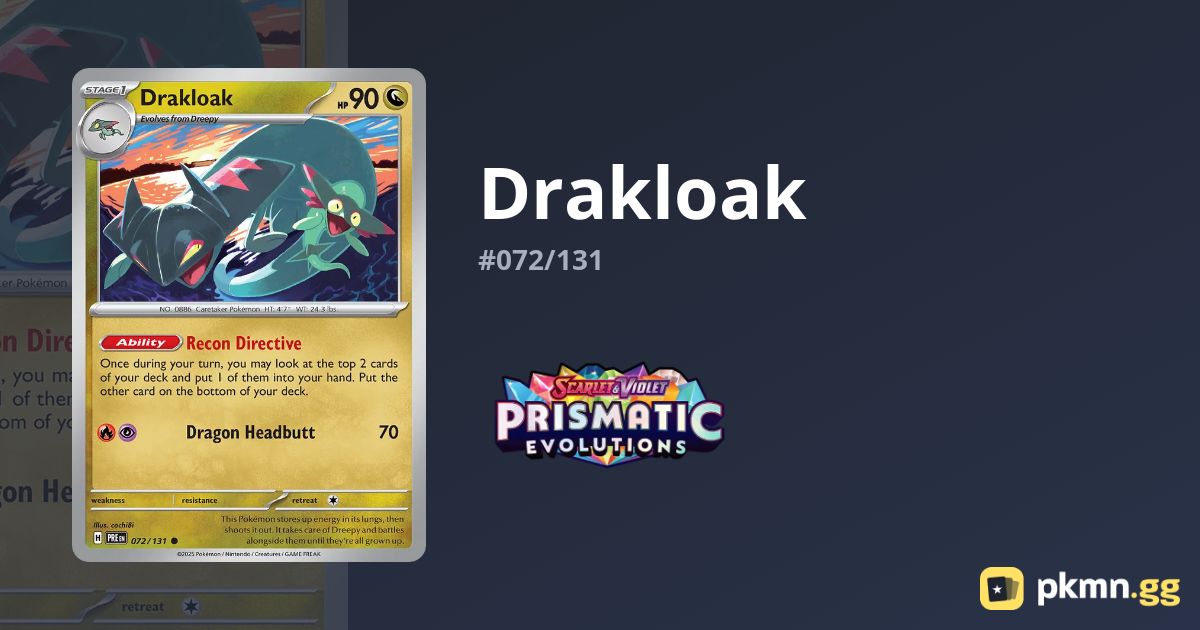 Carta Pokémon TCG Drakloak Shiny Holo SV061/SV122 Destino