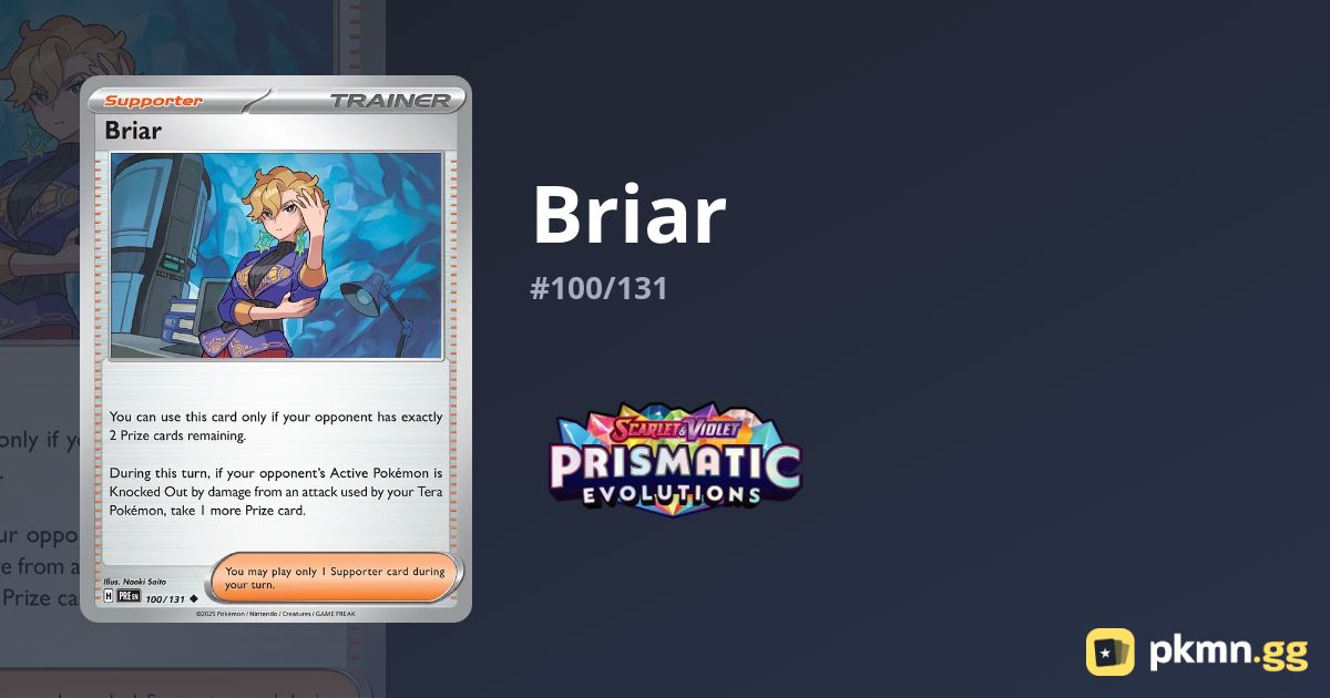 Briar #100/131 Prismatic Evolutions | pkmn.gg