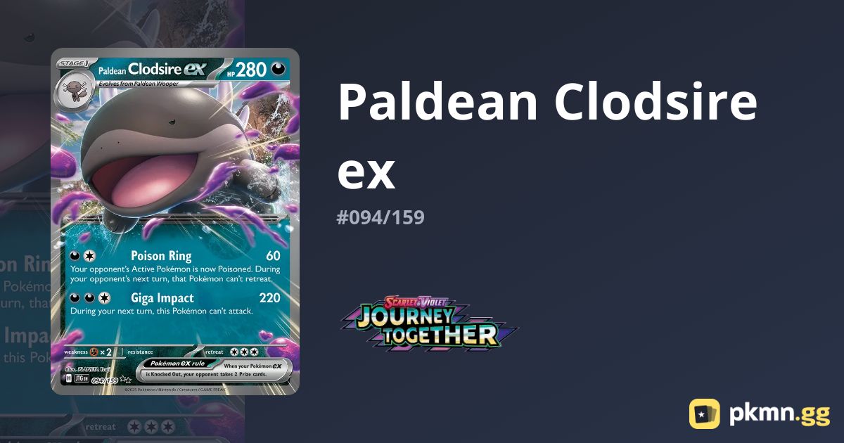 Paldean Clodsire ex (Journey Together 94