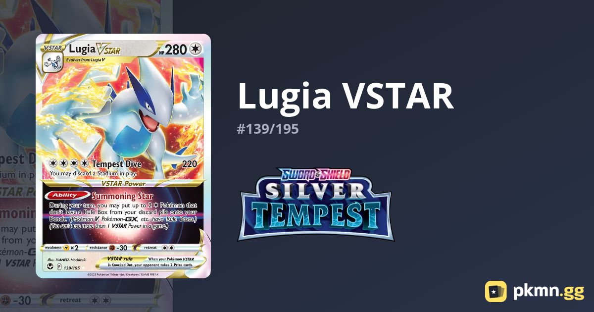Carta Pokemon Lugia VSTAR 139/195 – Tempesta Argento (SWSH) – Inglese, Condizione NM, Con Toploader TitanCards