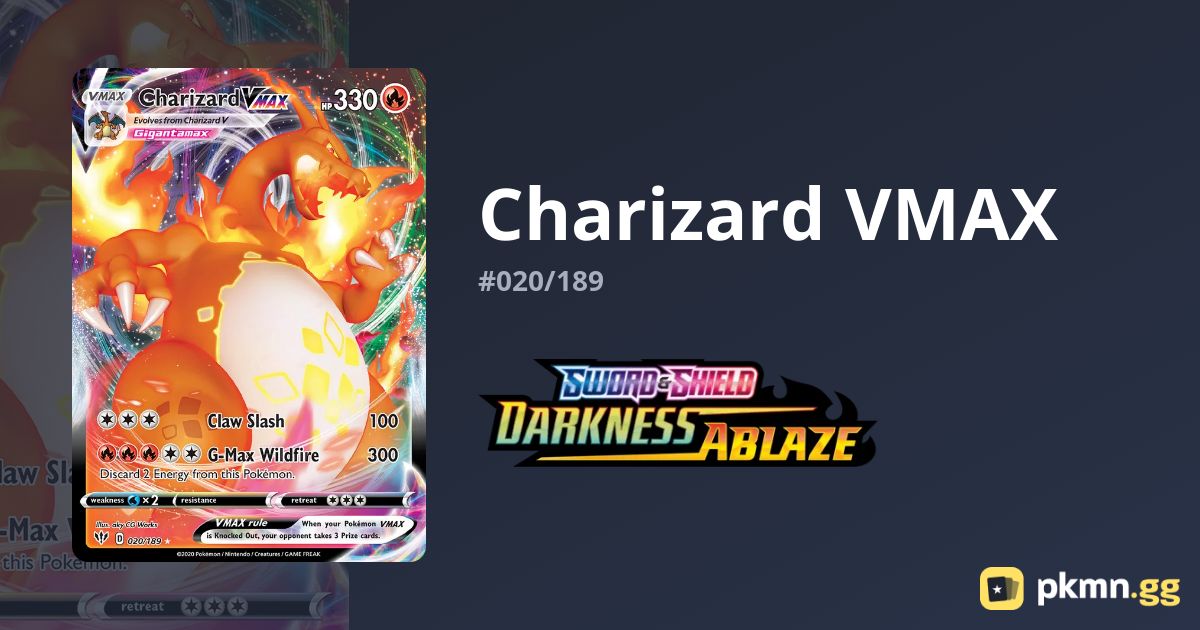 Charizard VMAX #020/189 Darkness Ablaze | pkmn.gg