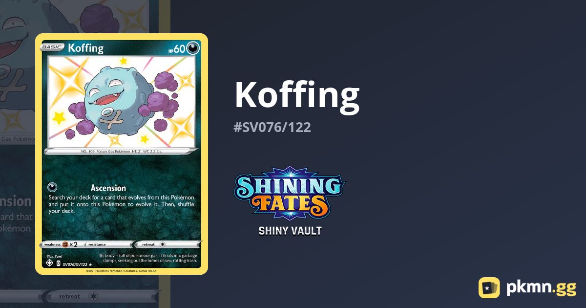 Koffing Hidden Fates Images High Quality Grahic CDD