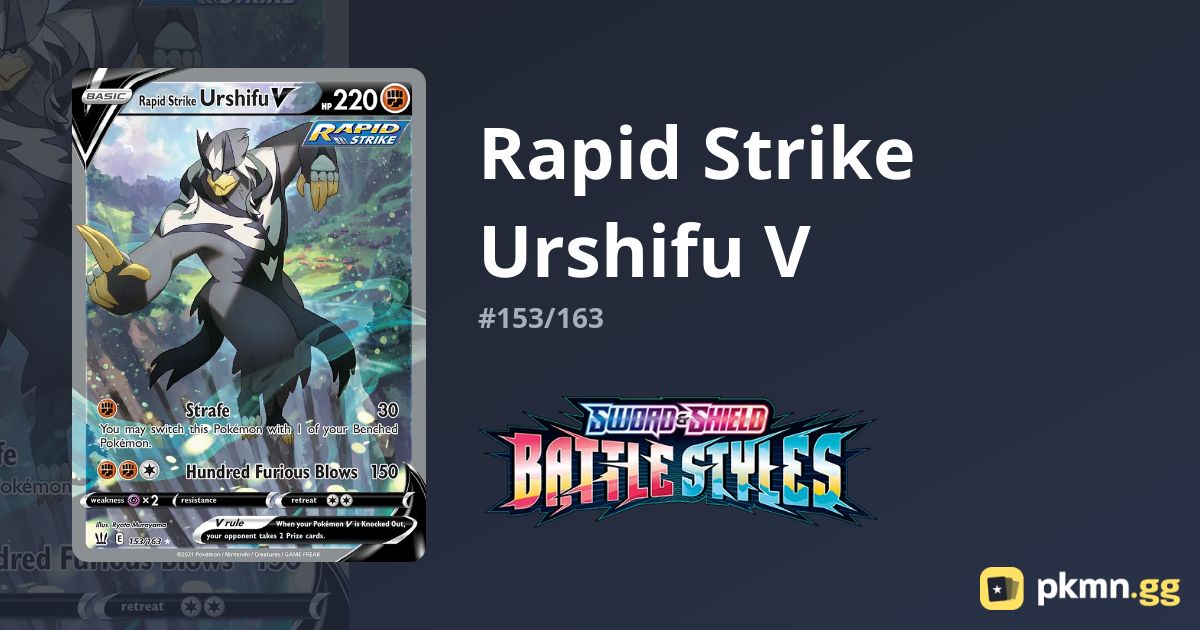 Rapid Strike Urshifu V 153/163 Ultra Rare Battle Styles NM/M main image 1