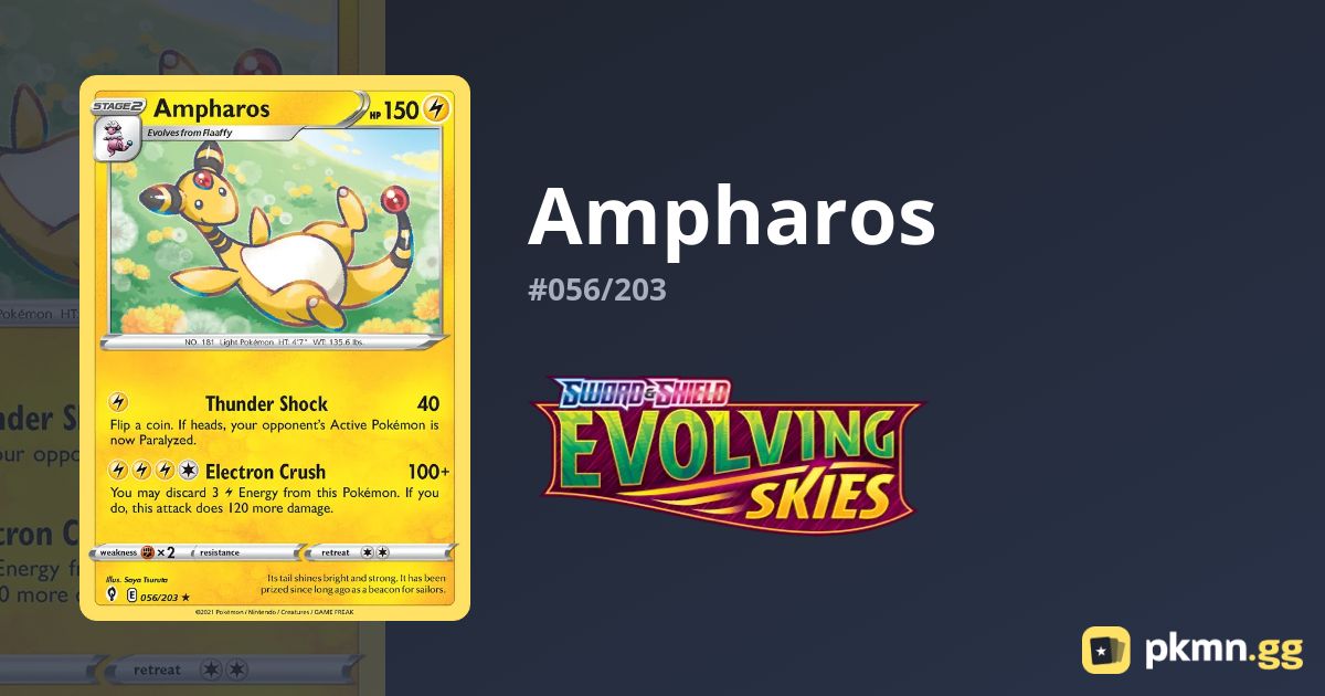 Ampharos 056/203 - Pokémon TCG - Evolving Skies Non-Holo Rare