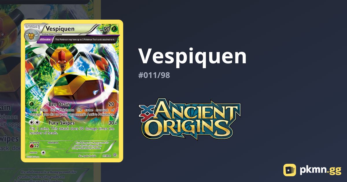 Pokemon X Y Ancient Origins Single Card Rare Vespiquen 11 - ToyWiz